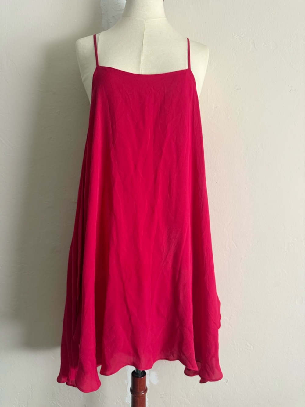 Alice + Olivia Fuchsia Asymmetrical Slip Dress